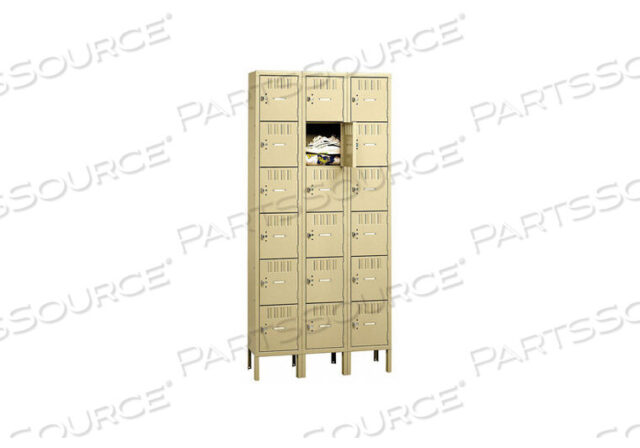 OEM#: BK6-121812-3SDBOX LOCKER LOUVERED 3 WIDE 6 TIER SAND by Tennsco Corp.