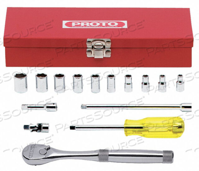 SOCKET WRENCH SET SAE 1/4 IN DR 15 PC