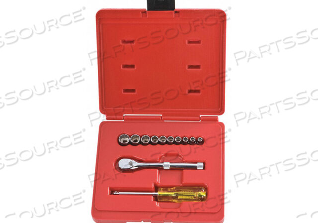 SOCKET WRENCH SET SAE 1/4 IN DR 12 PC