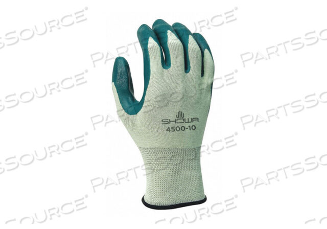 OEM#: 4500-09-VCOATED GLOVES NITRILE GREEN L/9 PR by SHOWA
