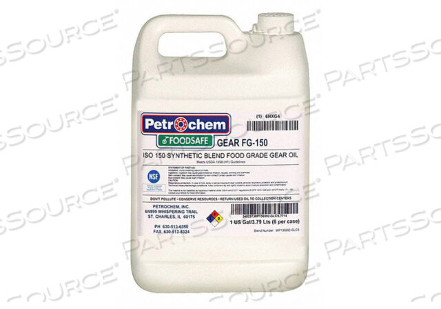 OEM#: FOODSAFE GEAR FG-150-001FOOD GRADE SEMISYN GEAR OIL ISO 150 by Petrochem