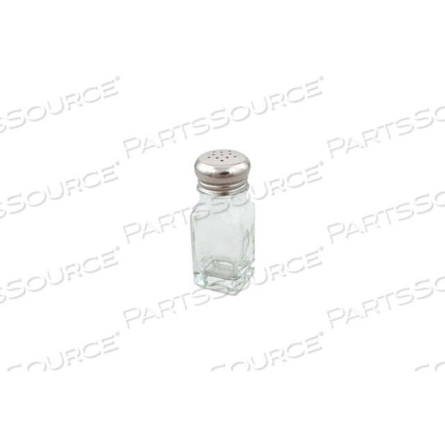 SQUARE SALT SHAKER, GLASS, 2 OZ.