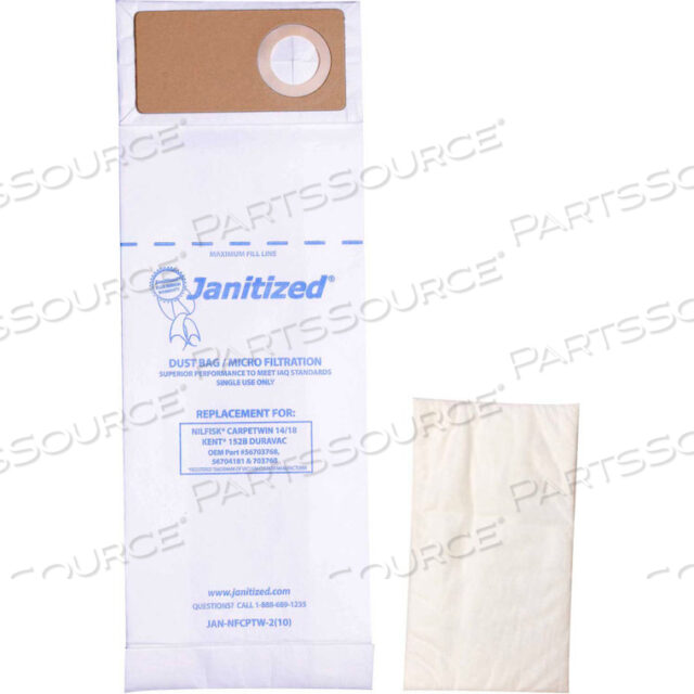 ADVANCE PAPER VACUUM BAG FOR NILFISK ADVANCE CARPETWIN UPRIGHT 14/18, ADVAC MODEL