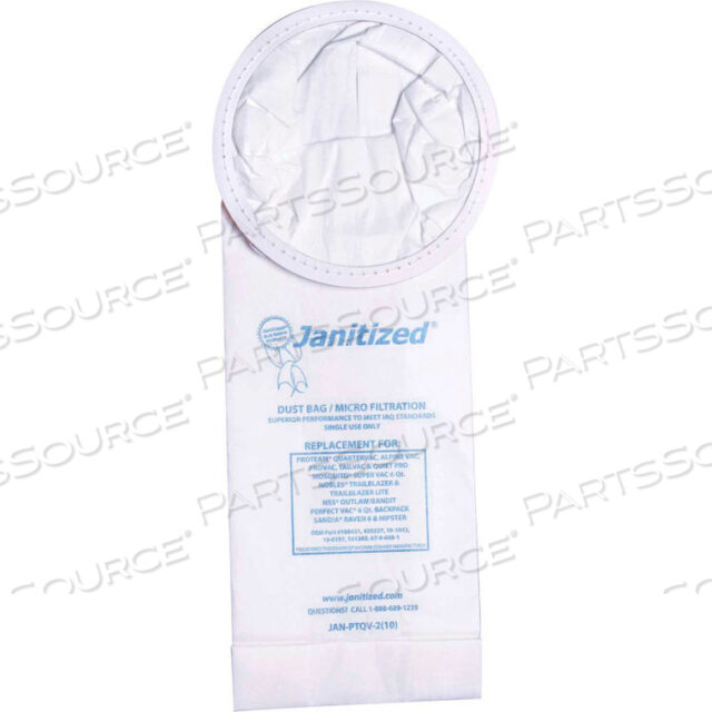 MOSQUITO PAPER VACUUM BAG FOR MOSQUITO SUPER VAC, SUPER HEPA BP 6 QT.
