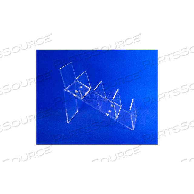 ACRYLIC CLUTCH BAG DISPLAY, 4W X 11-1/8D X 8-1/2H, 2-1/2 SPACES, CLEAR