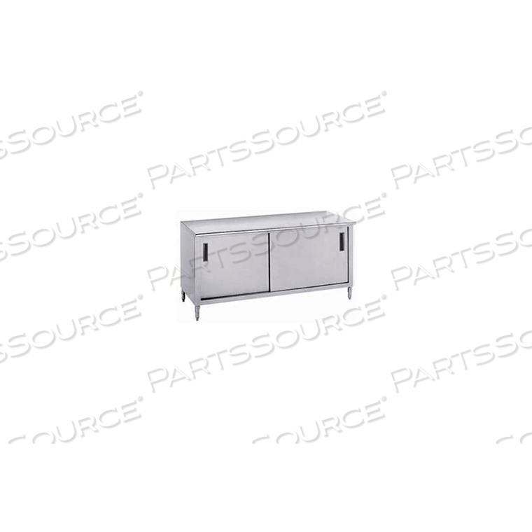 14 GA. WORK TABLE CABINET 304 STAINLESS STEEL - SLIDE DOORS 120X36