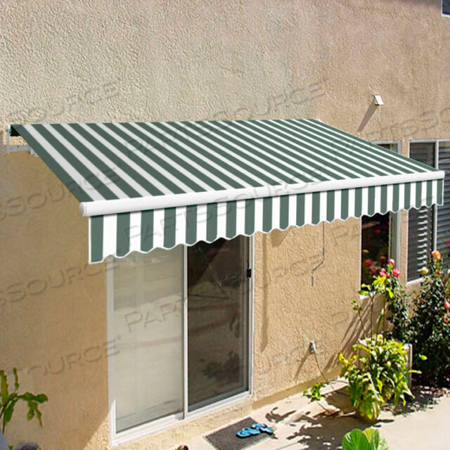 RETRACTABLE AWNING MANUAL 8W X 7H X 7D GRAY/WHITE
