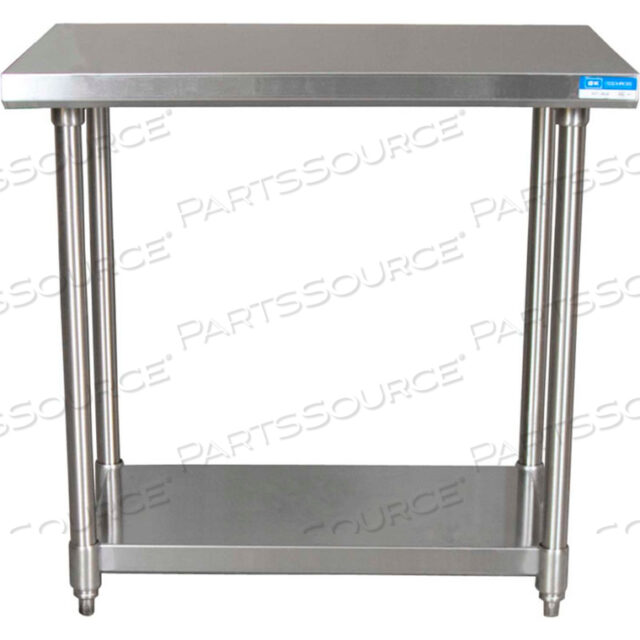 WORKBENCH W/ADJUSTABLE UNDERSHELF, 16 GA. 304 SERIES STAINLESS, 30WX30D
