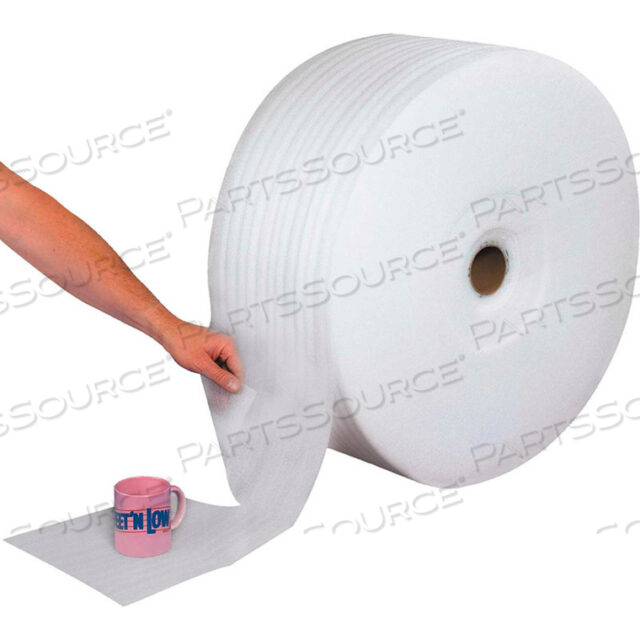 PERFORATED AIR FOAM ROLLS 6W X 1250L, 1/16 THICKNESS, WHITE, 12 PERFORATION, 12 ROLLS