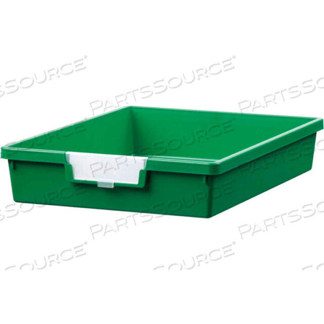 STANDARD WIDTH SINGLE DEPTH STORAGE TOTE TRAY - 16-3/4L X 12-5/16W X 3H GREEN