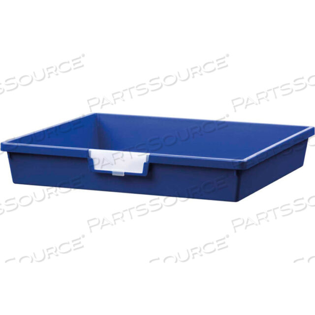 EXTRA WIDE SINGLE DEPTH STORAGE TOTE TRAY - 16-3/4L X 18-1/2W X 3H BLUE