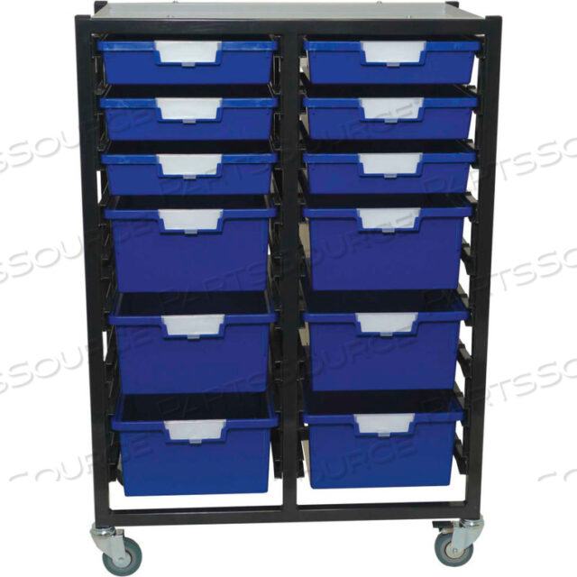 STORSYSTEM METAL TOTE CART - 12 STANDARD WIDTH RED TOTES 29-1/2 X 17-7/8 X 40-3/4
