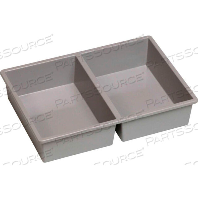 STORTRAY INSERT - 2 DIVISION 7-7/8L X 11-1/4W X 2-3/8H LIGHT GRAY
