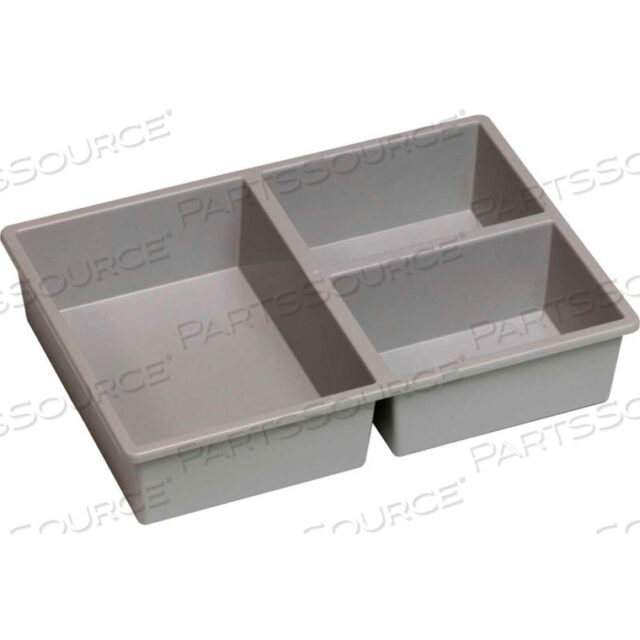 STORTRAY INSERT - 3 DIVISION SHORT 7-7/8L X 11-1/4W X 2-3/8H LIGHT GRAY