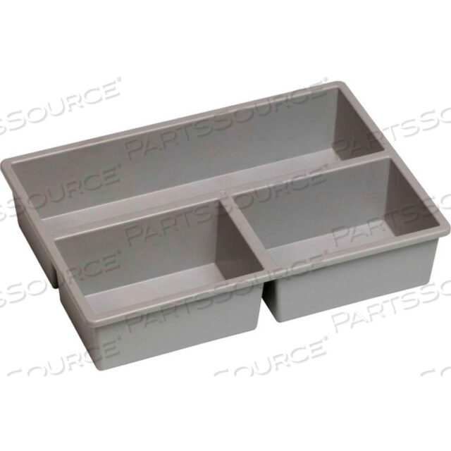 STORTRAY INSERT - 3 DIVISION LONG 7-7/8L X 11-1/4W X 2-3/8H LIGHT GRAY