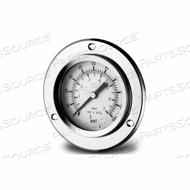 OEM#: CF1P-015E2 1/2 FLUID GLYCERINE FILLED PRESSURE GAGE PANEL FLANGE 200 PSI by Dynamic Fluid Components, Inc