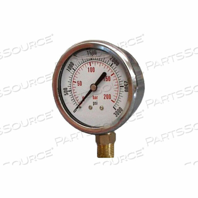 2 1/2 FLUID GLYCERINE FILLED PRESSURE GAGE STEM 800 PSI