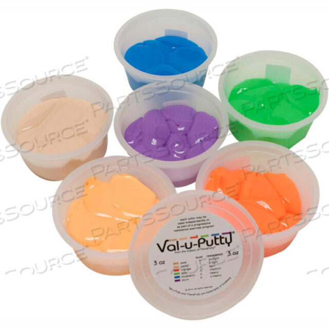 OEM#: 10-3916VAL-U-PUTTY EXERCISE PUTTY, 3 OUNCE, SET OF 6 (6 COLORS) by Fabrication Enterprises