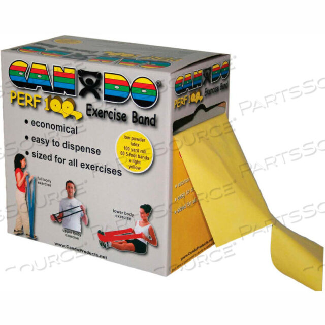 OEM#: 10-5191CANDO PERF 100 LOW POWDER EXERCISE BAND, YELLOW, 100 YD ROLL, 1 ROLL/BOX by Fabrication Enterprises