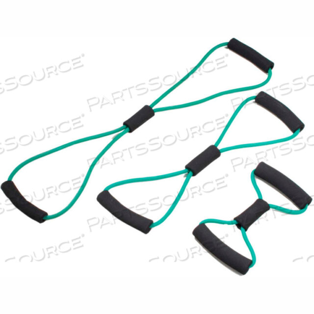 OEM#: 10-5833CANDO BOWTIE TUBING EXERCISER, FULL BODY SET -14, 22, 30), GREEN, 3/SET by Fabrication Enterprises
