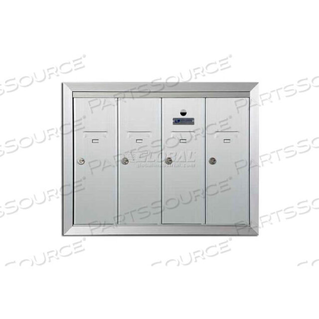OEM#: 1250-4HARECESSED VERTICAL 1250 SERIES, 4 DOOR MAILBOX, ANODIZED ALUMINUM by Florence Manufacturing Company