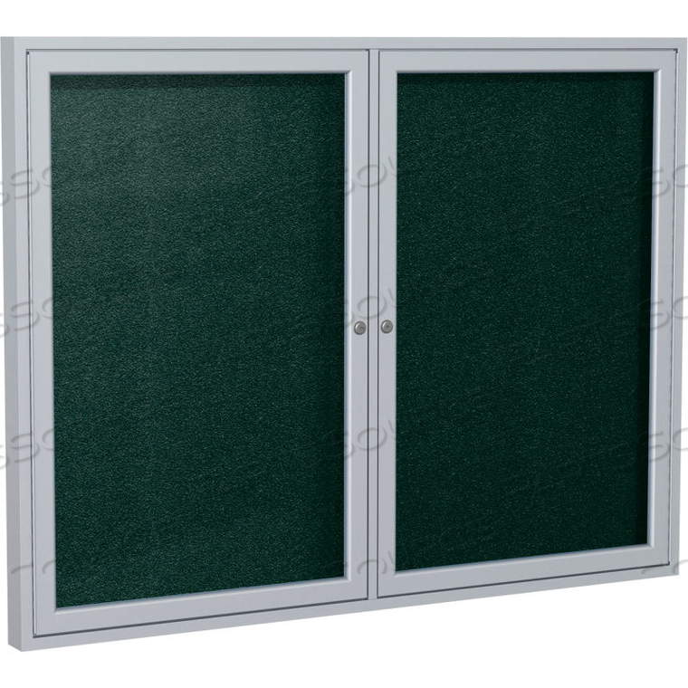 ENCLOSED BULLETIN BOARD - OUTDOOR / INDOOR - VINYL - 36 X 60 H - BLACK