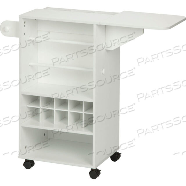 ROLLING CRAFT STORAGE CART - 22-1/16L X 13-1/4W X 30-3/16H - WHITE