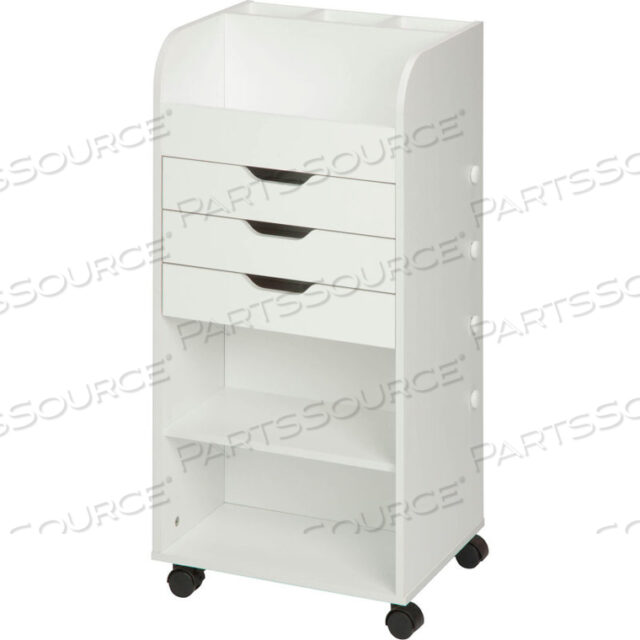 3-DRAWER CRAFT STORAGE CART, WHITE