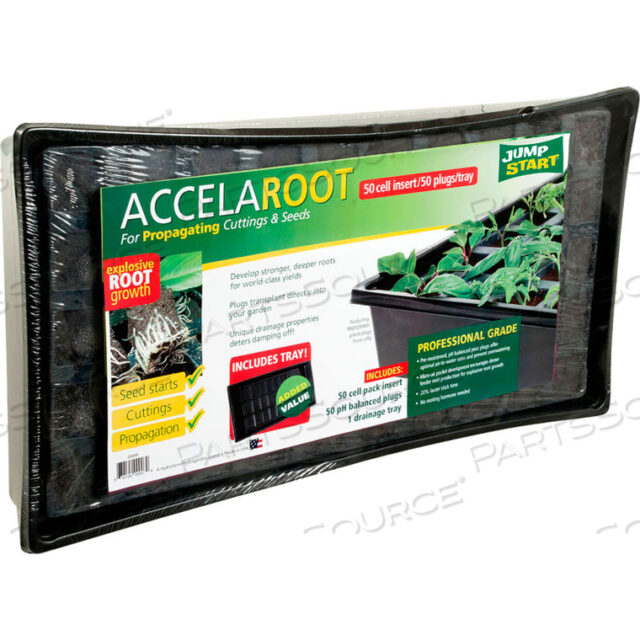 JUMP START ACCELAROOT 50-CELL HYDROPONIC TRAY FLAT W/INSERT AND STARTER PLUGS