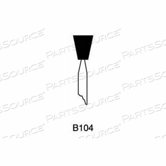 MOUNTED POINT B104, 5/16 X 3/8 - 1/8X1-1/2 SHANK, 80, RED