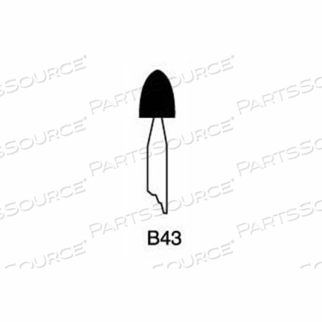 MOUNTED POINT B43, 1/4 X 5/16 - 1/8X1-1/2 SHANK, 100, WHITE