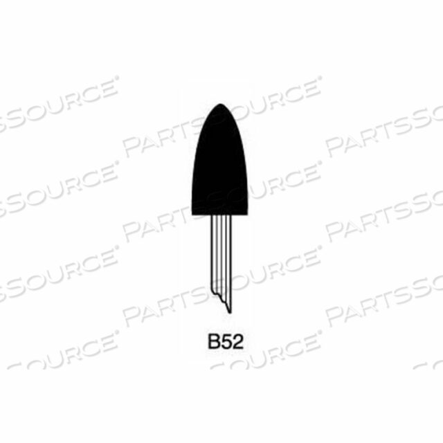 MOUNTED POINT B52, 3/8 X 3/4 - 1/8X1-1/2 SHANK, 80, WHITE