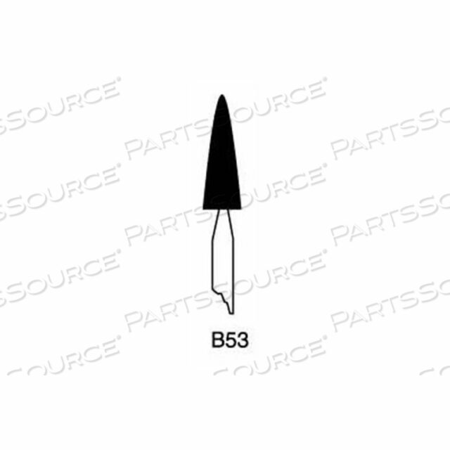MOUNTED POINT B53, 1/4 X 5/8 - 1/8X1-1/2 SHANK, 100, WHITE