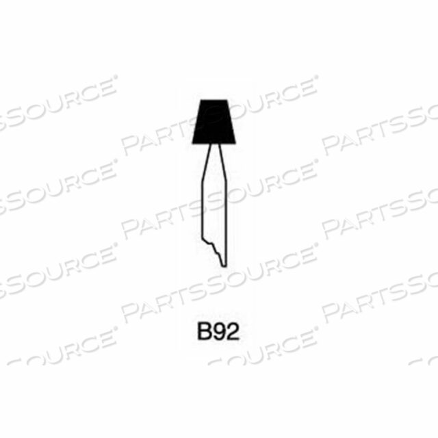 MOUNTED POINT B92, 1/4 X 1/4 - 1/8X1-1/2 SHANK, 80, RED