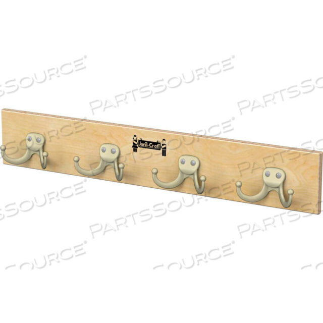 OEM#: 0764JCWALL MOUNT COAT RAIL - 4 HOOKS by Jonti-Craft Inc