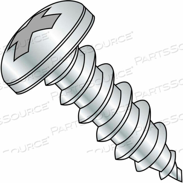OEM#: 0820APP#8 X 1-1/4 PHILLIPS PAN SELF TAPPING SCREW TYPE A FULLY THREADED ZINC BAKE - PKG OF 4000 by Kanebridge Corporation