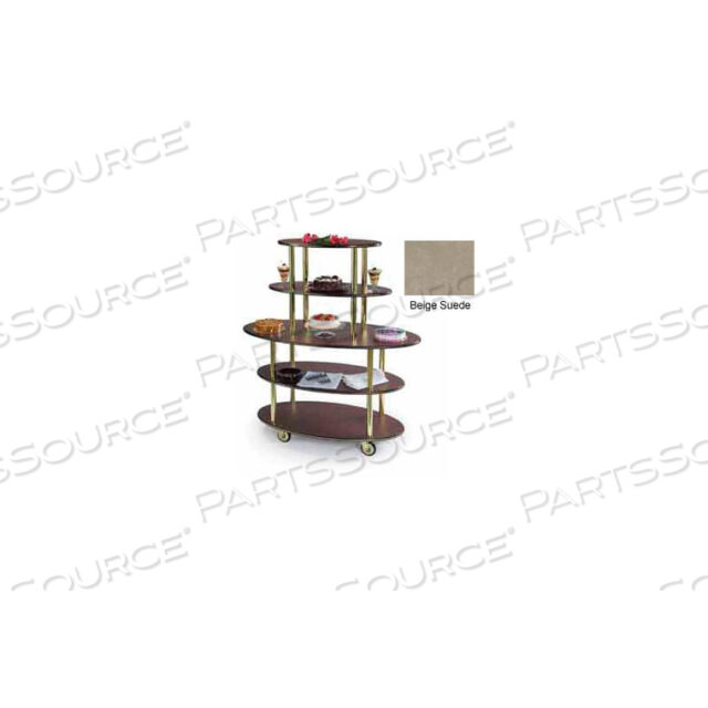 OVAL DESSERT DISPLAY CART W/ 5 OPEN SHELVES