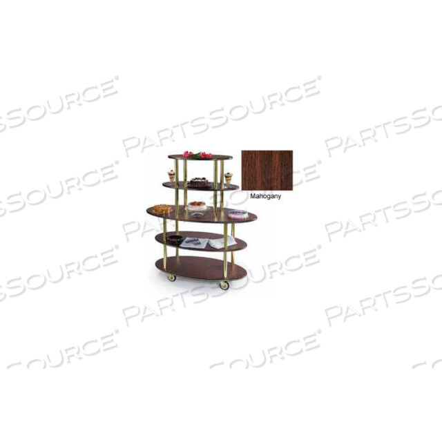 OVAL DESSERT DISPLAY CART W/ 5 OPEN SHELVES
