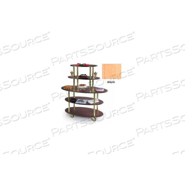 ROUNDED OVAL DESSERT DISPLAY CART W/ 5 OPEN SHELVES
