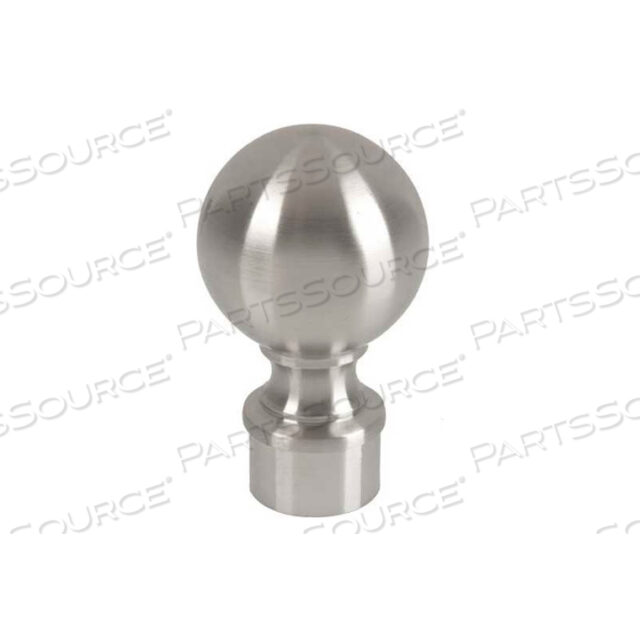 BALL FINIAL, FOR 1.5 TUBING, SATIN STAINLESS STEEL