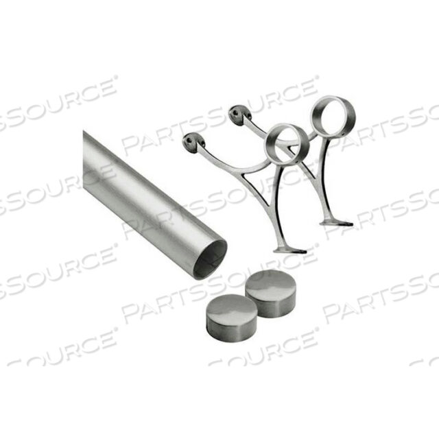 4 FOOT RAIL KIT, 2 TUBE, SATIN STAINLESS STEEL