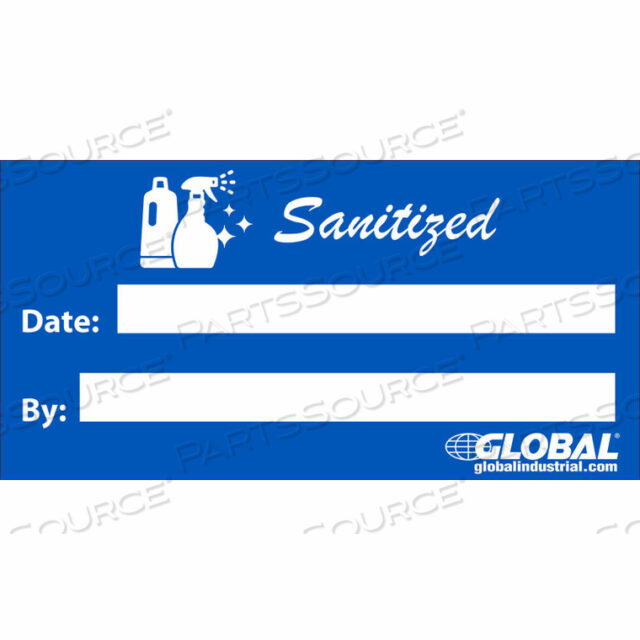 SANITIZED SIGN, ADHESIVE, 2 X 4