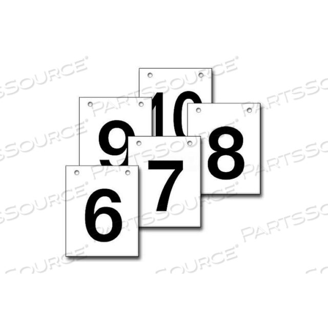 HANGING AISLE SIGN, VERTICAL, 1-SIDE, 6-10 RANGE, BLK/WHT, 12L X 18H