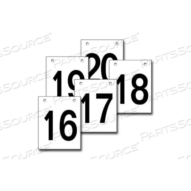 HANGING AISLE SIGN, VERTICAL, 1-SIDE, 16-20 RANGE, BLK/WHT, 12L X 18H