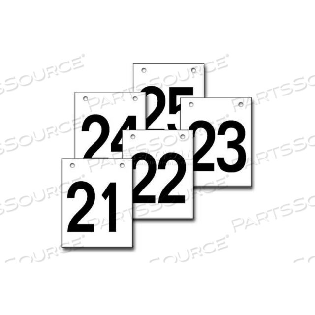 HANGING AISLE SIGN, VERTICAL, 1-SIDE, 21-25 RANGE, BLK/WHT, 12L X 18H