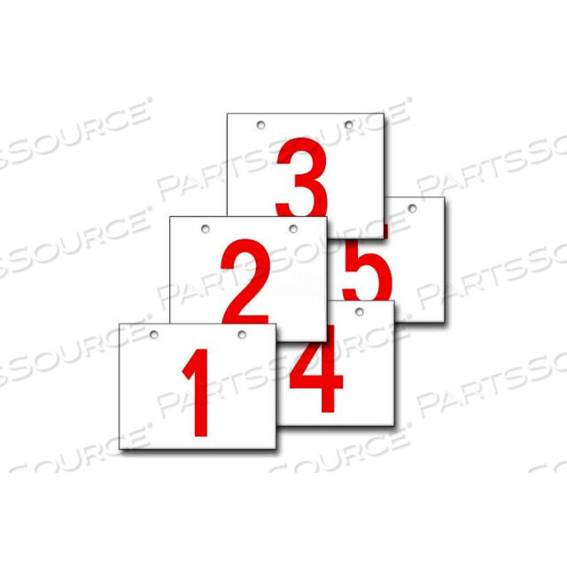 HANGING AISLE SIGN, HORIZONTAL, 2-SIDE, 1-5 RANGE, RD/WHT, 28L X 20H
