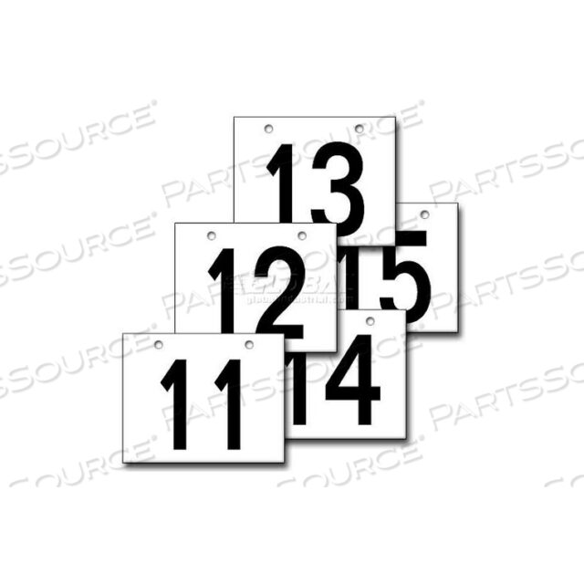 HANGING AISLE SIGN, HORIZONTAL, 2-SIDE, 11-15 RANGE, BLK/WHT, 28L X 20H