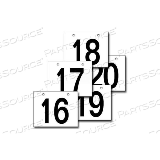 HANGING AISLE SIGN, HORIZONTAL, 2-SIDE, 16-20 RANGE, BLK/WHT, 28L X 20H