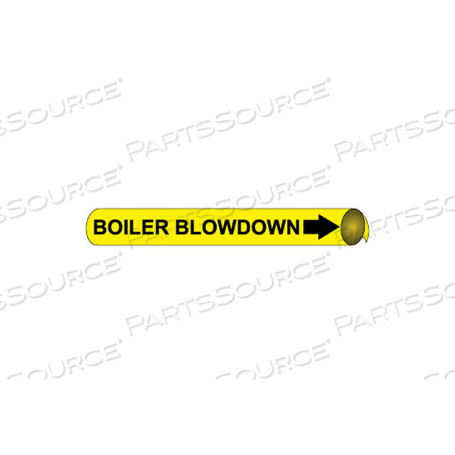 PRECOILED AND STRAP-ON PIPE MARKER - BOILER BLOWDOWN