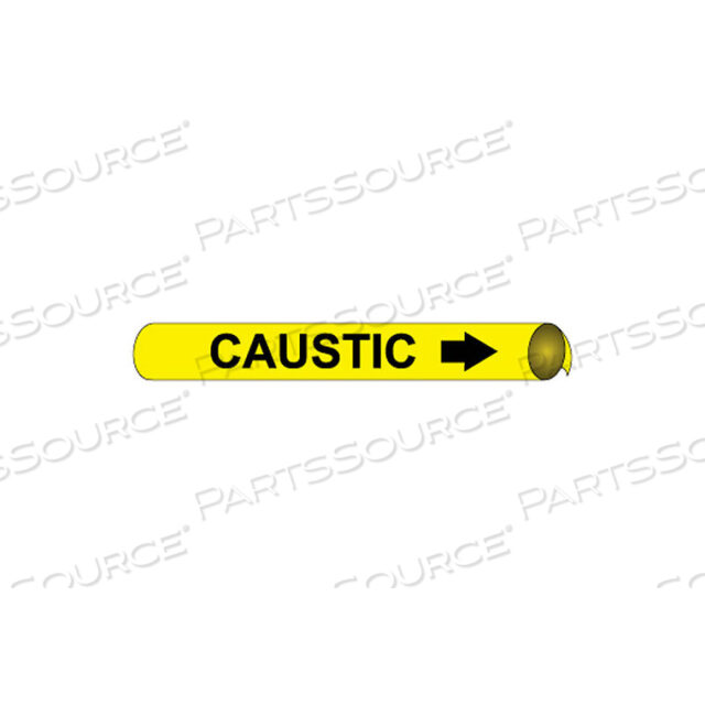 PRECOILED AND STRAP-ON PIPE MARKER - CAUSTIC